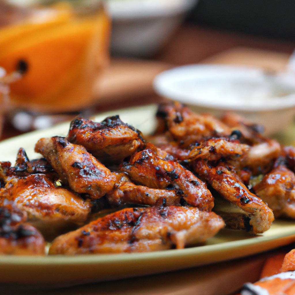 Fotografia que ilustra a receita de : Asas de frango grelhadas com manteiga quente