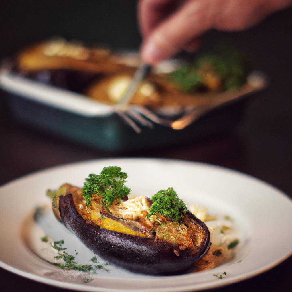 Foto che illustra la ricetta da : Melanzane ripiene di formaggio feta