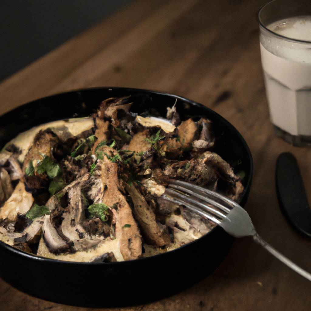 Fotografia que ilustra a receita de : Carne de vaca com cogumelos e natas