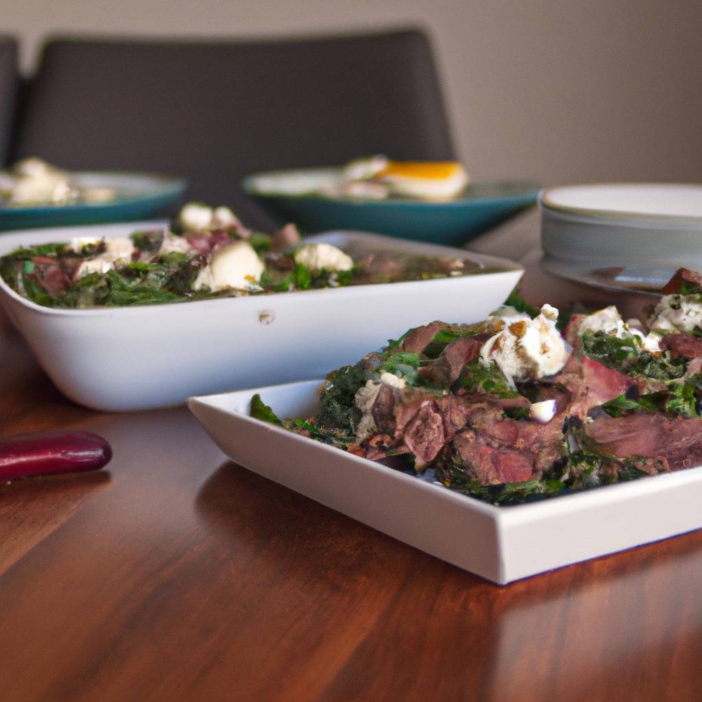 Photo illustrating the recipe from : Beef with spinach and feta cheese