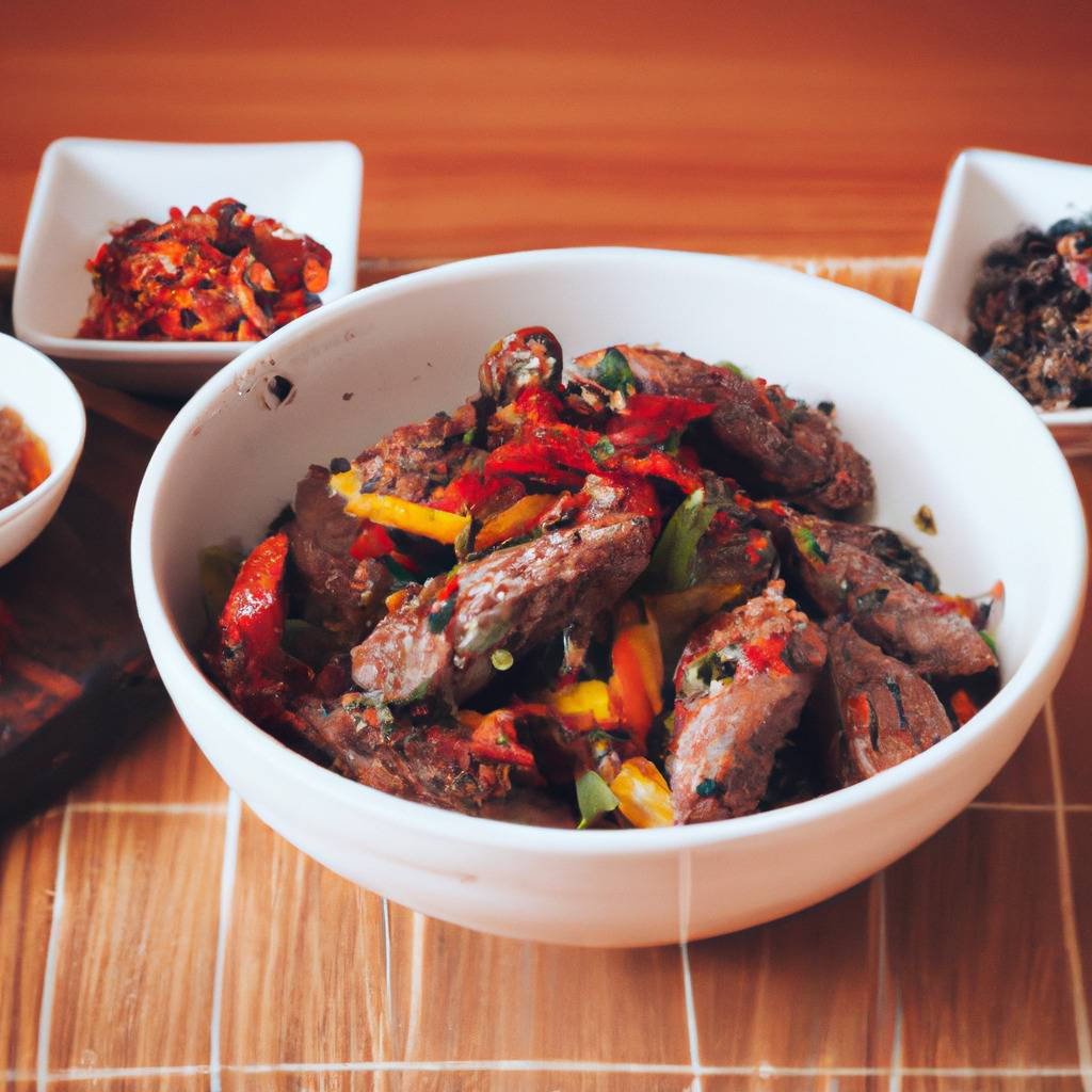 Foto che illustra la ricetta da : Manzo con peperoni e salsa di soia
