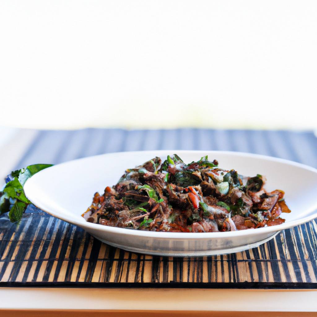 Photo illustrating the recipe from : Beef sauté with basil