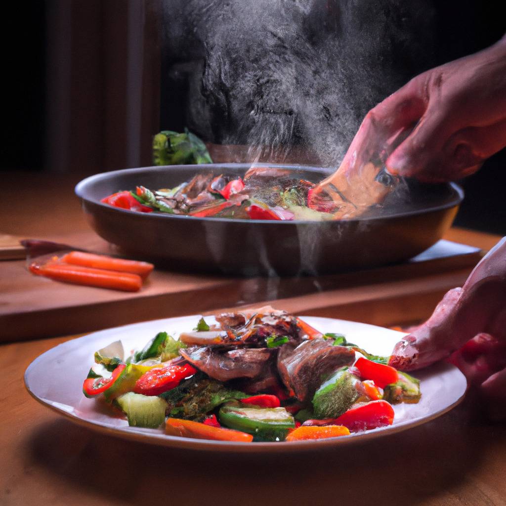 Photo illustrating the recipe from : Stir-fried beef with vegetables