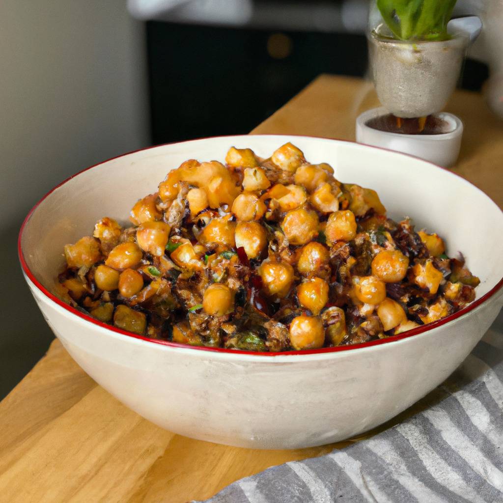 Photo illustrant la recette de : Bol de quinoa aux pois chiches rôtis