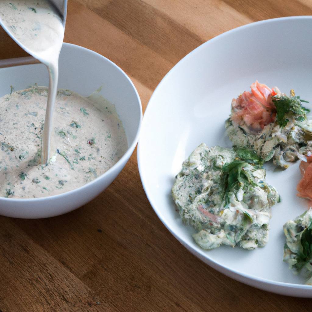 Foto que ilustra la receta de : Bolas de salmón con salsa de eneldo