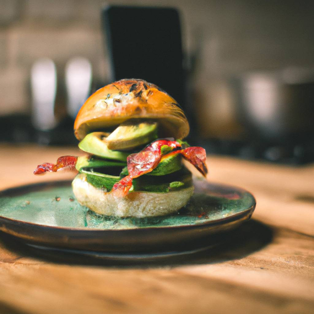 Foto che illustra la ricetta da : Hamburger con bacon e avocado