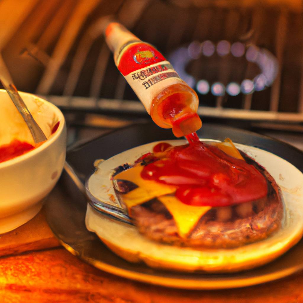 Foto que ilustra la receta de : Hamburguesa de queso cheddar con salsa Worcestershire