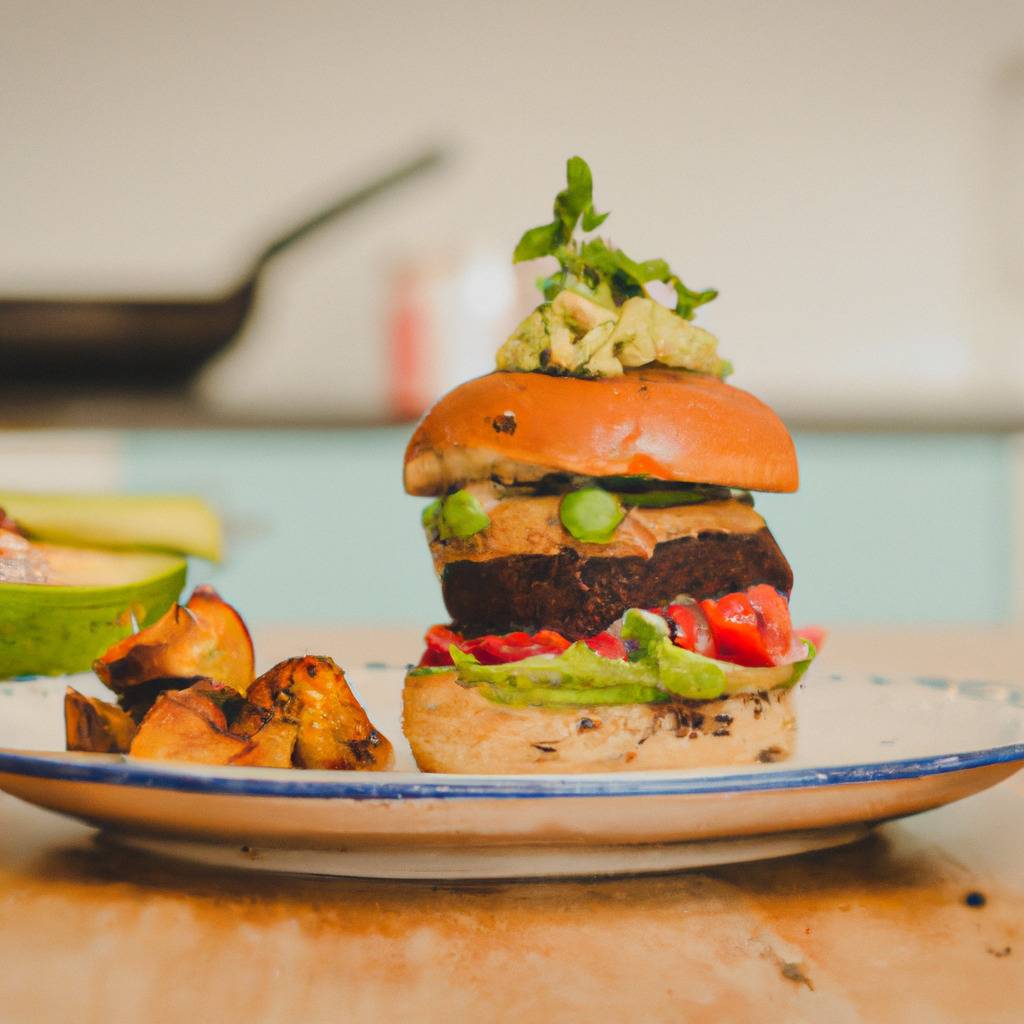 Foto che illustra la ricetta da : Hamburger di ceci e avocado