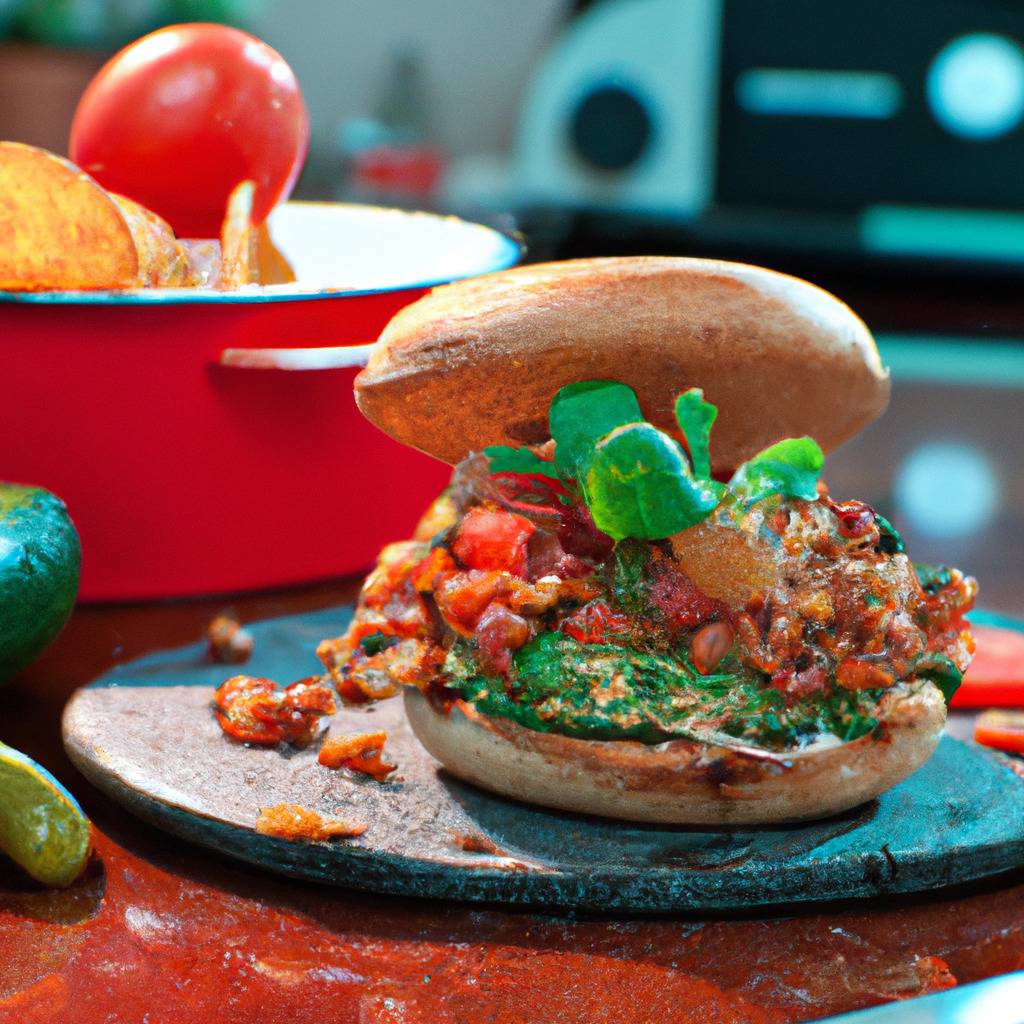 Fotografia que ilustra a receita de : Hambúrguer tex-mex com guacamole e salsa
