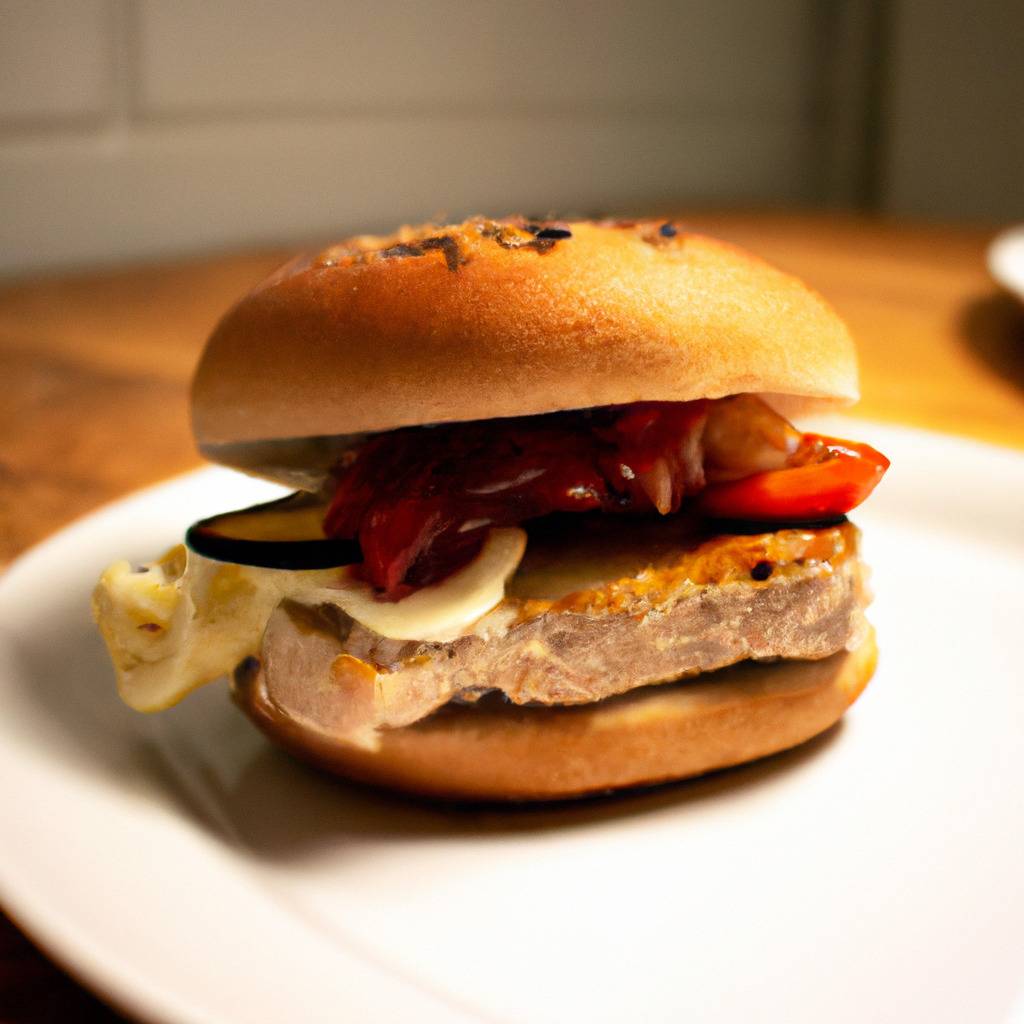 Photo illustrant la recette de : Burger au thon grillé et à la mayonnaise épicée