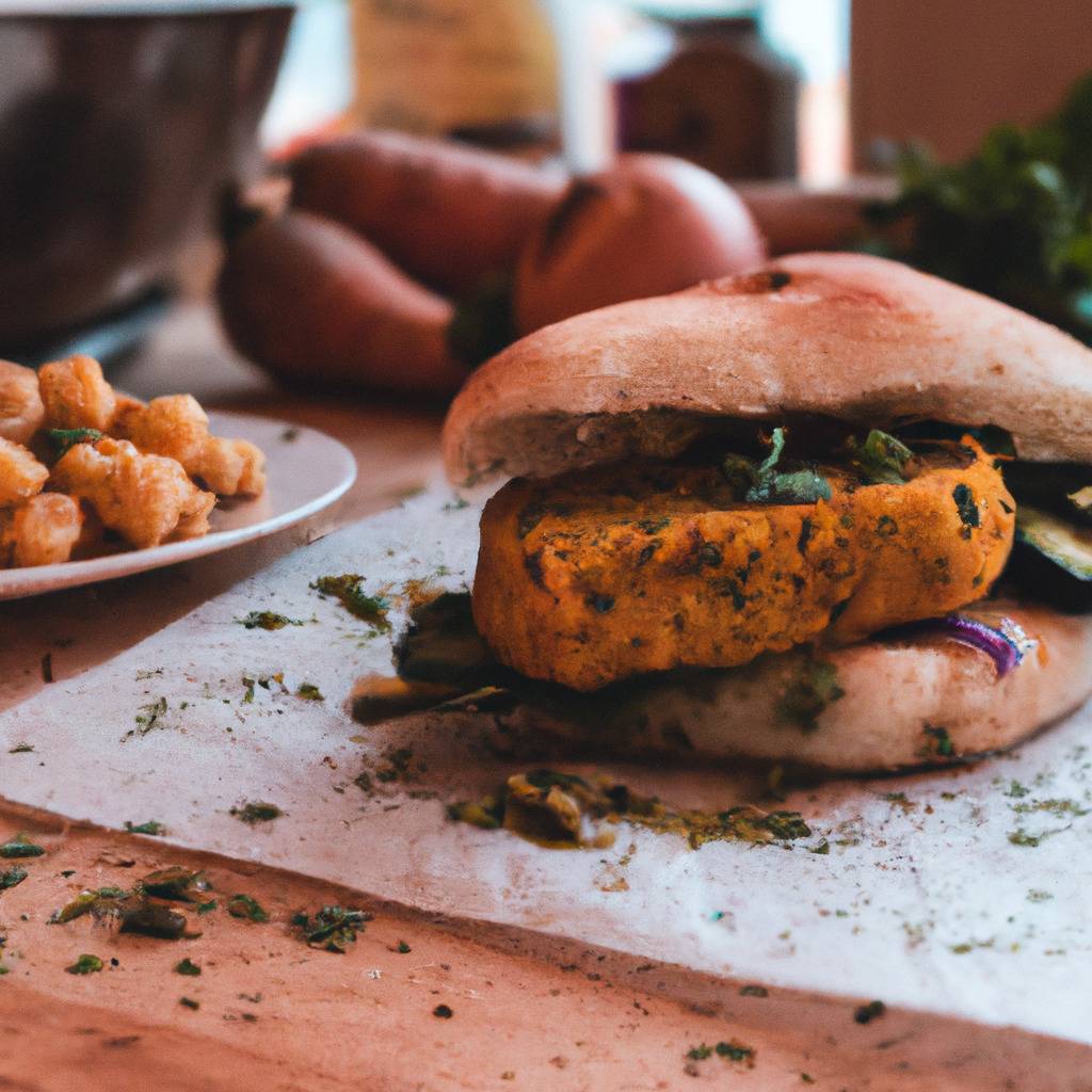 Foto zur Illustration des Rezepts von : Veganer Burger mit Kichererbsen