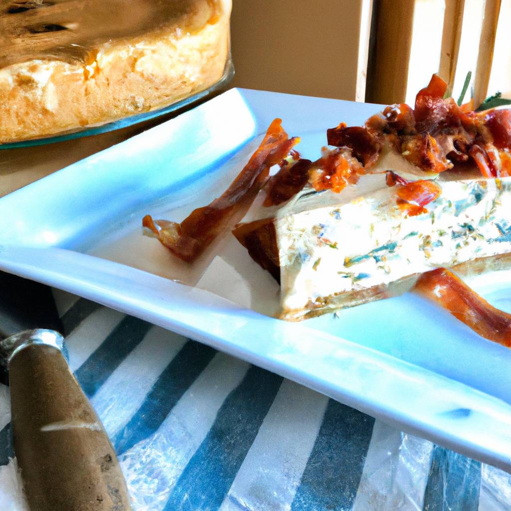 Foto que ilustra la receta de : Tarta de bacon y queso azul