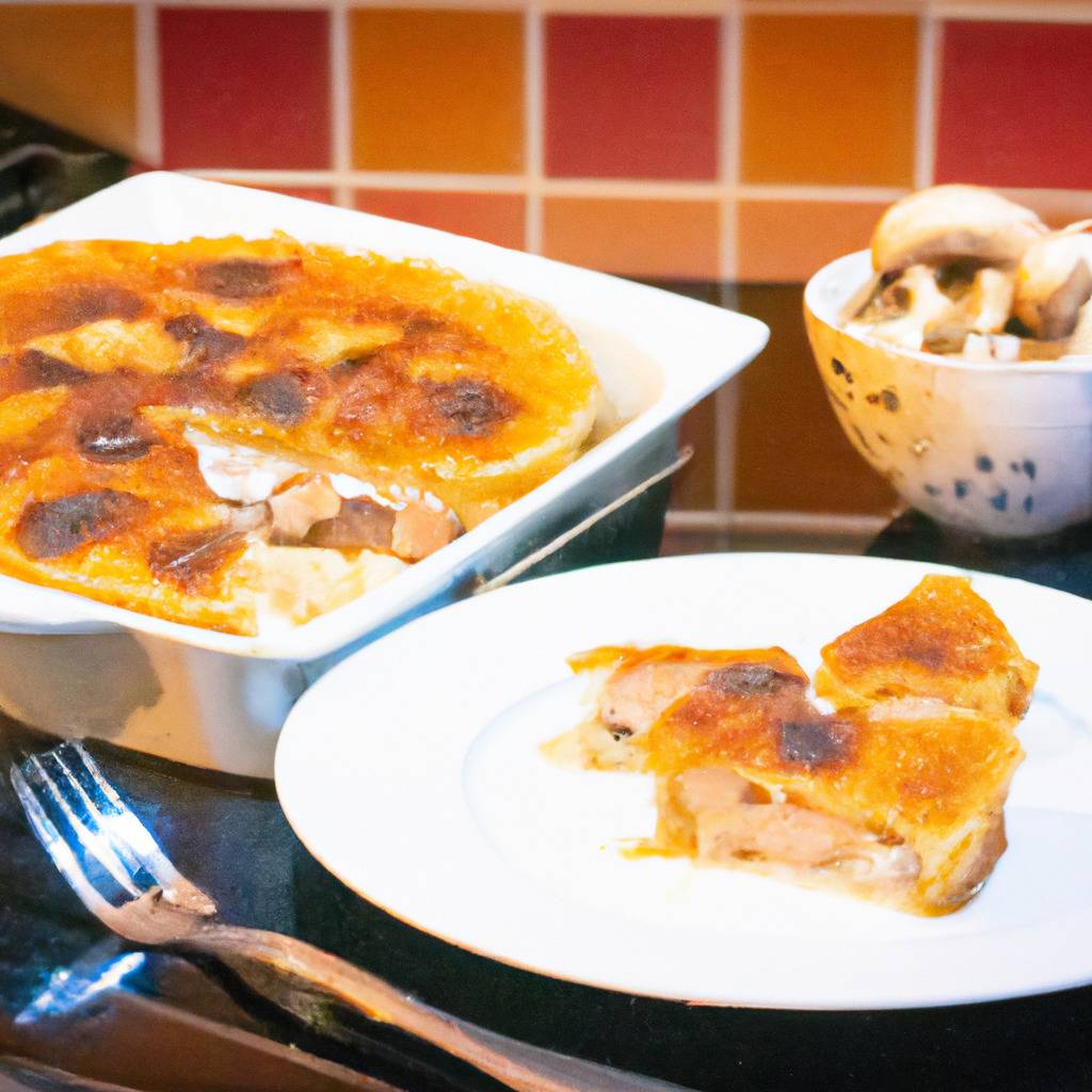 Photo illustrating the recipe from : Mushroom and Gruyère cheese cake