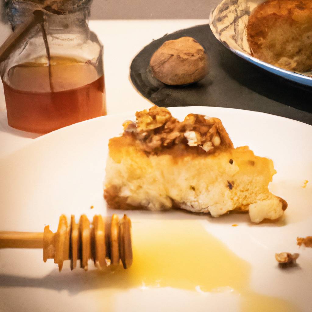 Foto que ilustra la receta de : Pastel de comté, nueces y miel