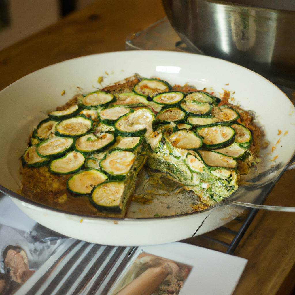 Foto que ilustra la receta de : Tarta de calabacín y queso de cabra