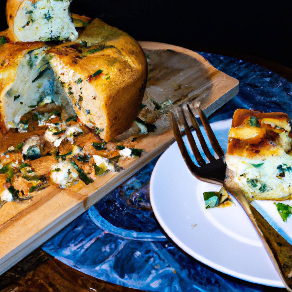 Foto que ilustra la receta de : Tarta de queso y hierbas frescas