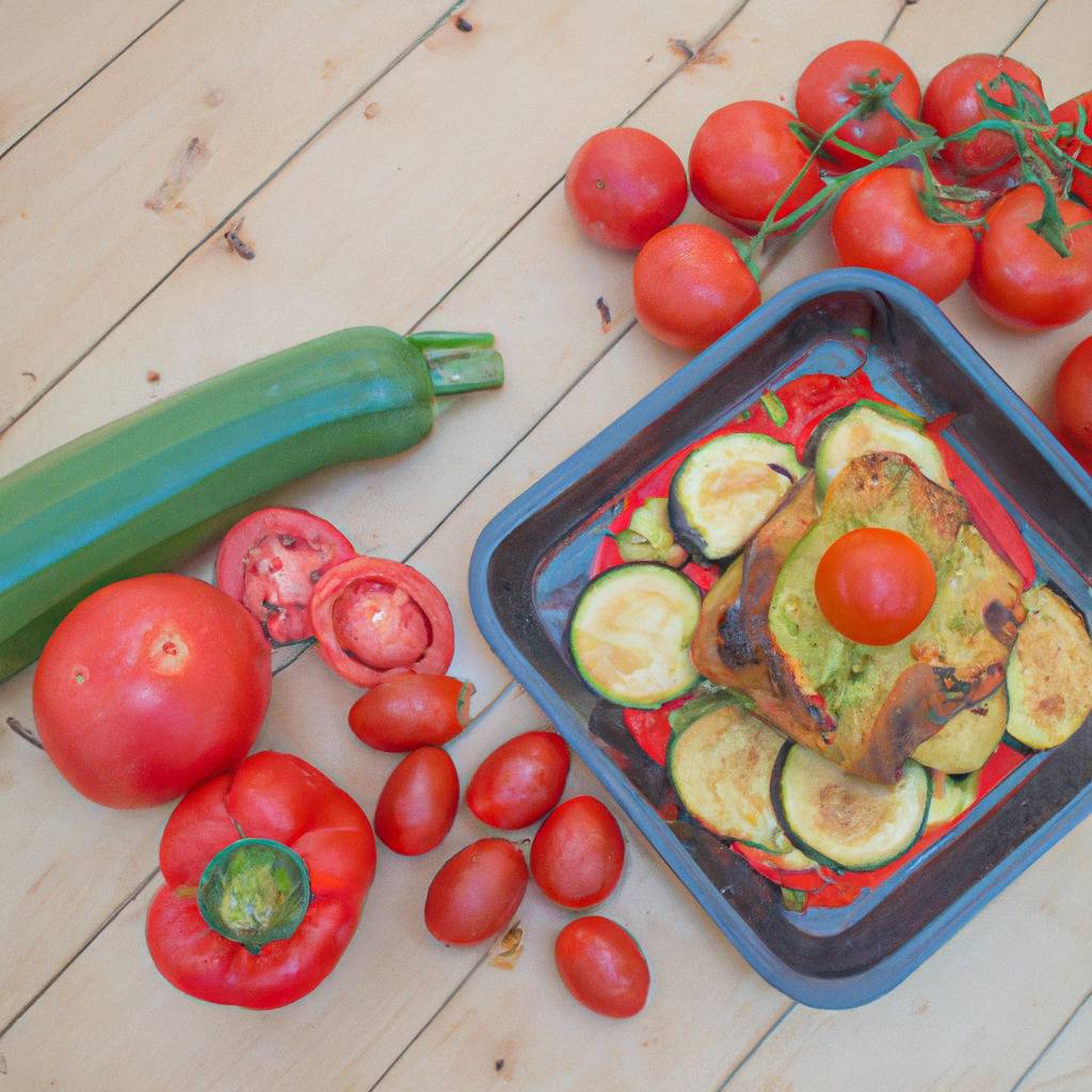 Foto che illustra la ricetta da : Torta di verdure estive (zucchine, peperoni, pomodori)