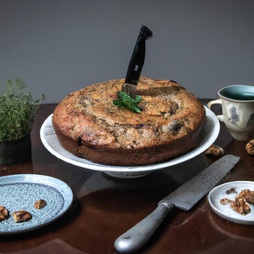 Foto que ilustra la receta de : Tarta de nueces y hierbas de Provenza