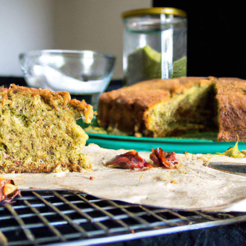 Fotografia que ilustra a receita de : Bolo de pesto de manjericão e tomate seco