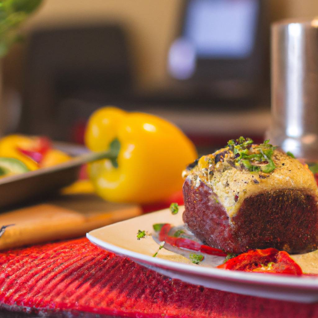 Foto que ilustra la receta de : Pastel de pimientos asados y queso feta