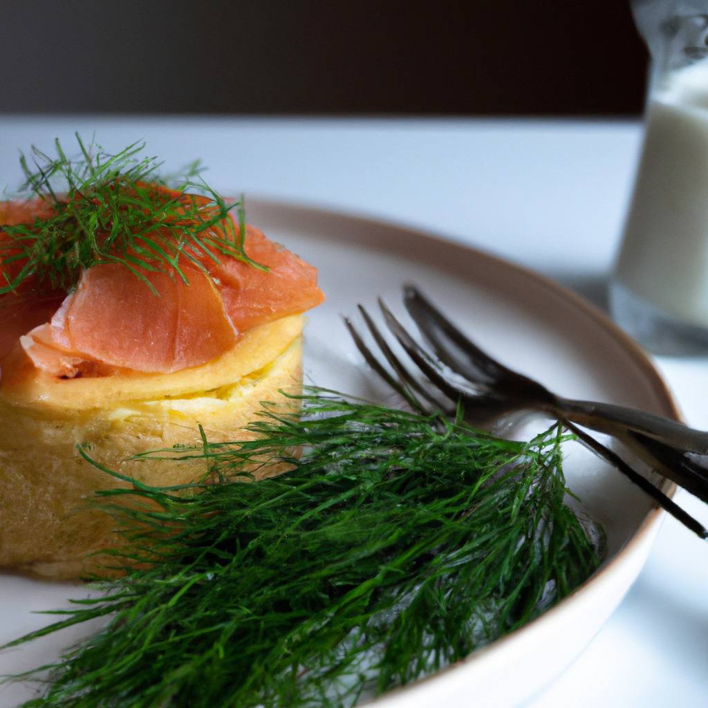 Photo illustrating the recipe from : Smoked salmon and dill cake