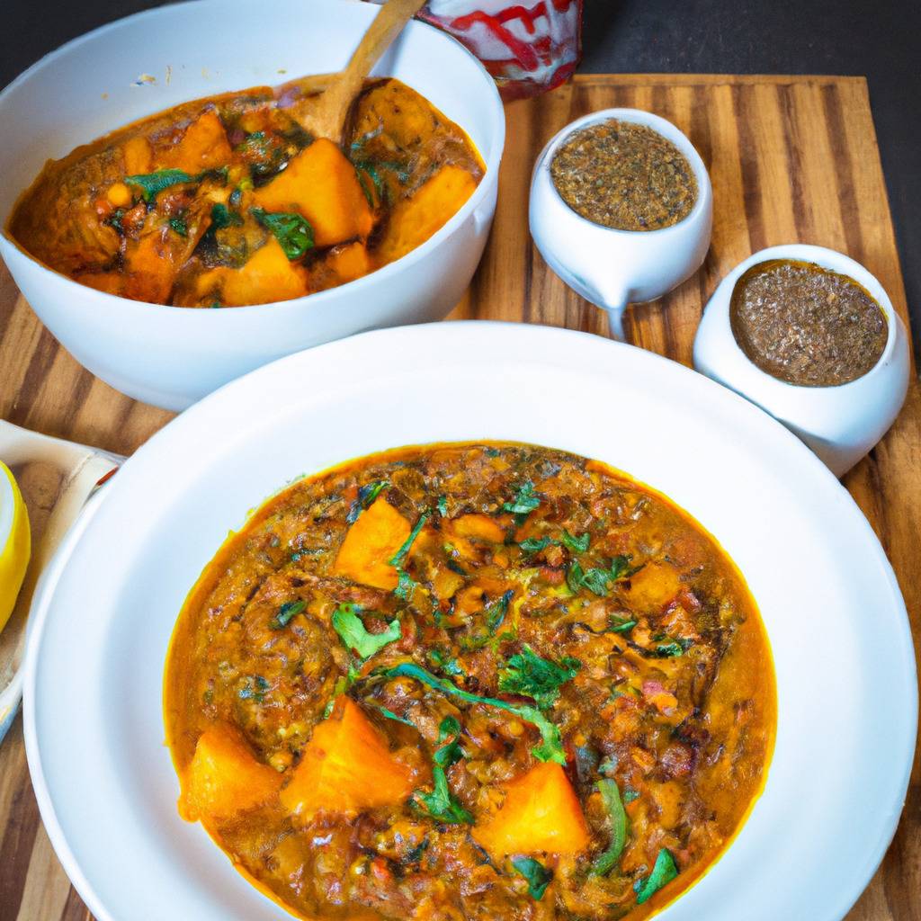 Foto che illustra la ricetta da : Curry di lenticchie e patate dolci