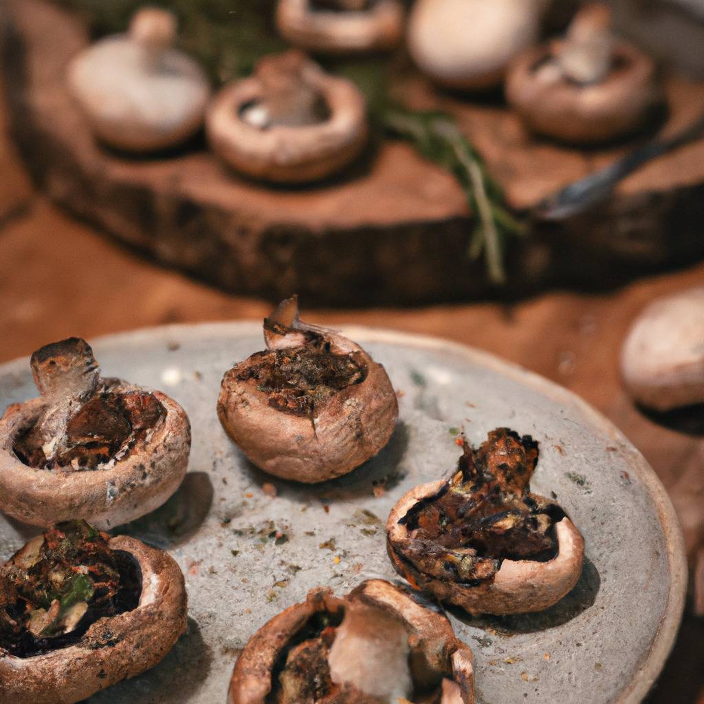 Foto que ilustra la receta de : Champiñones rellenos de hierbas