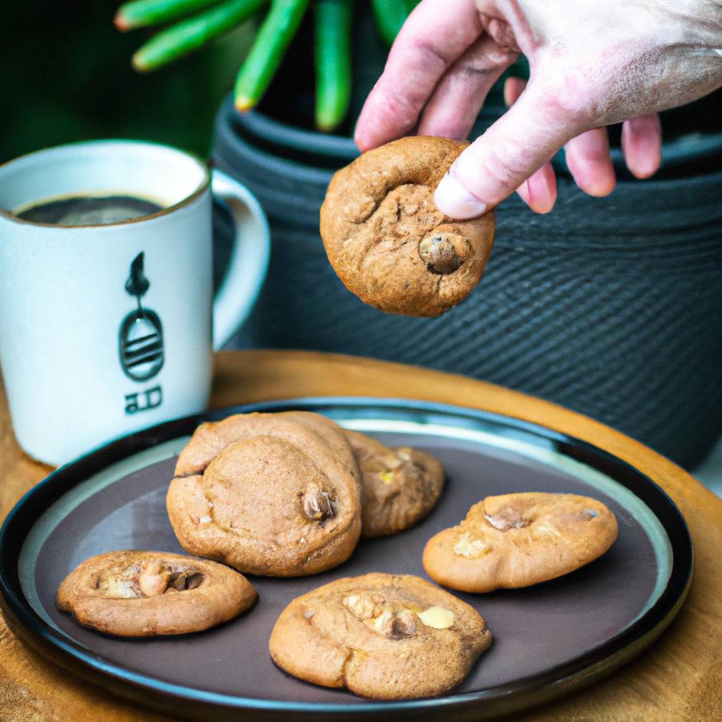 Photo illustrating the recipe from : Coffee and macadamia nut cookies