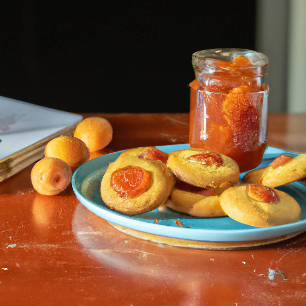 Foto que ilustra la receta de : Galletas de mermelada de albaricoque