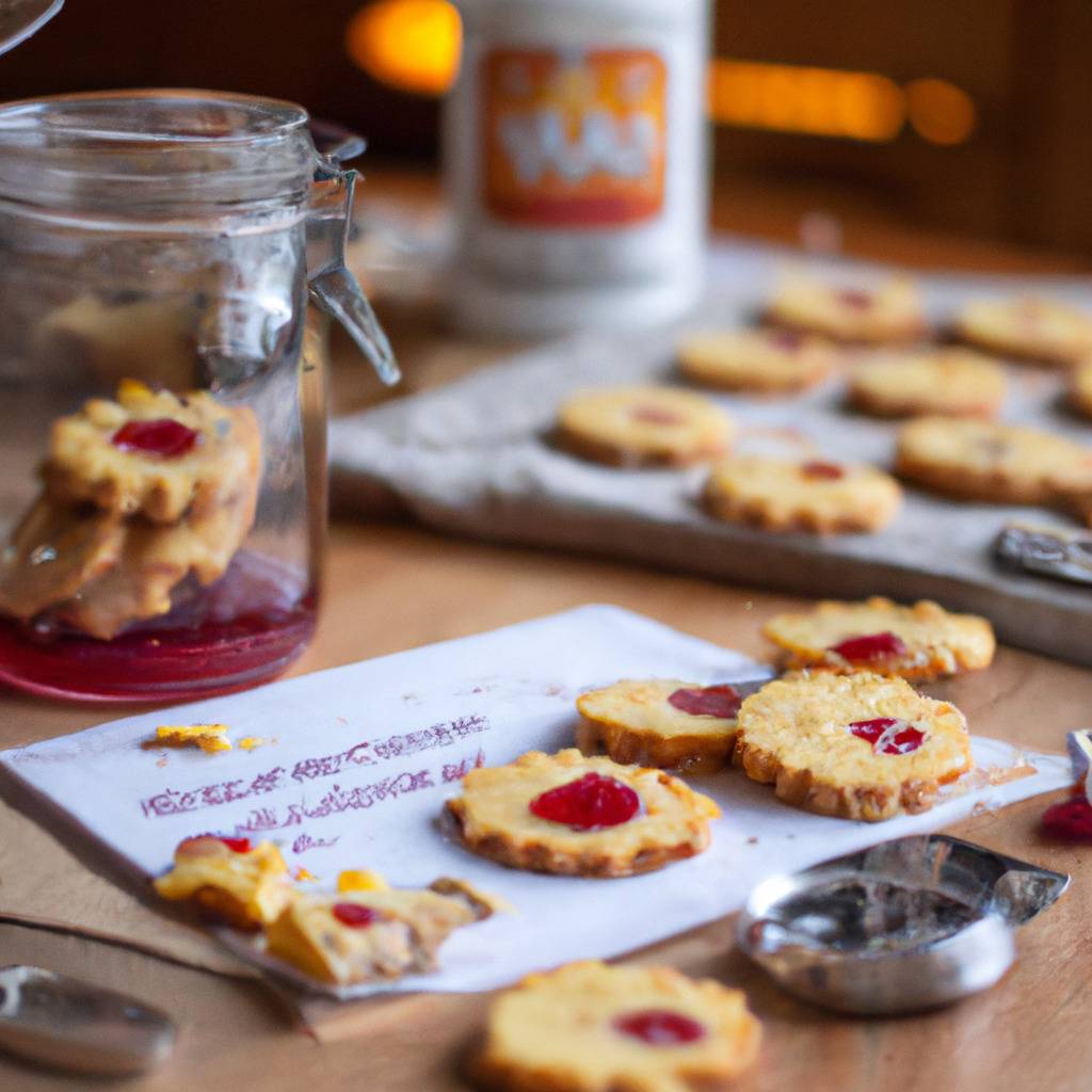 Photo illustrating the recipe from : Strawberry jam cookies