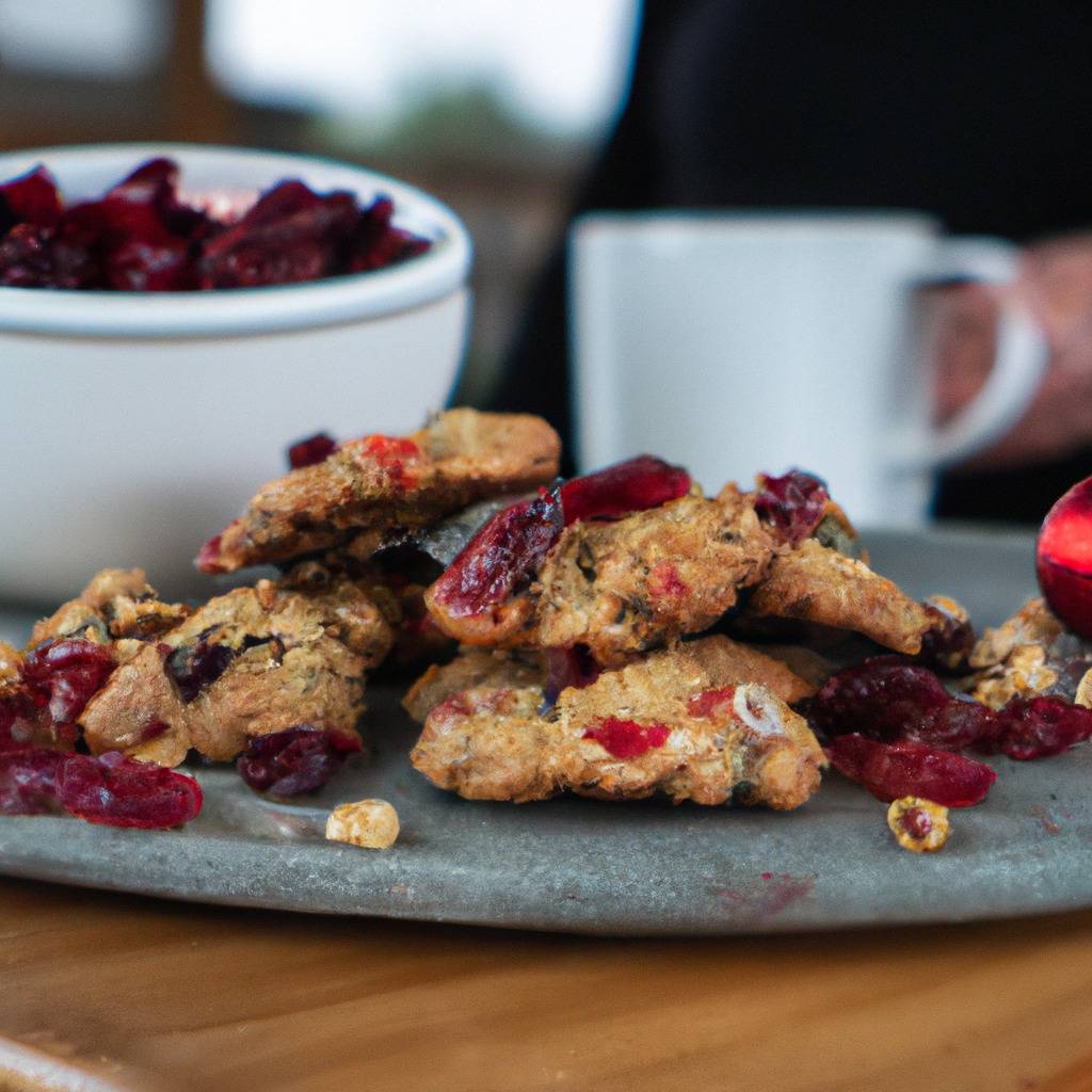 Photo illustrating the recipe from : Cranberry and walnut cookies