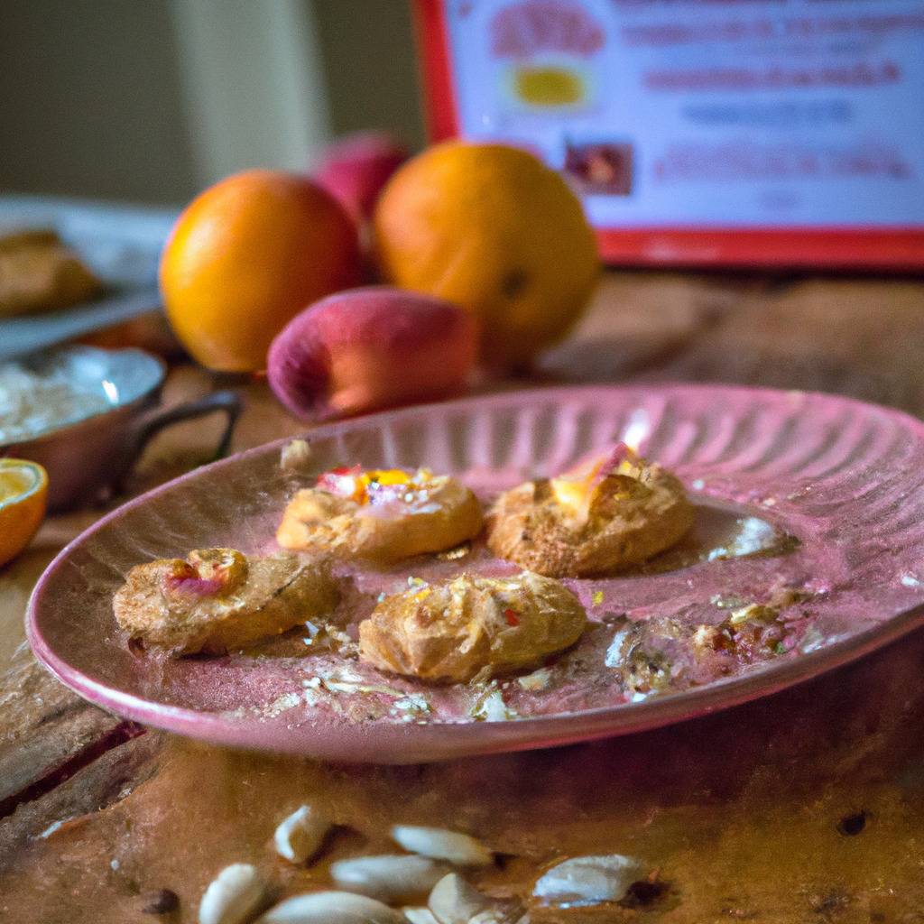 Photo illustrating the recipe from : Peach and almond cookies