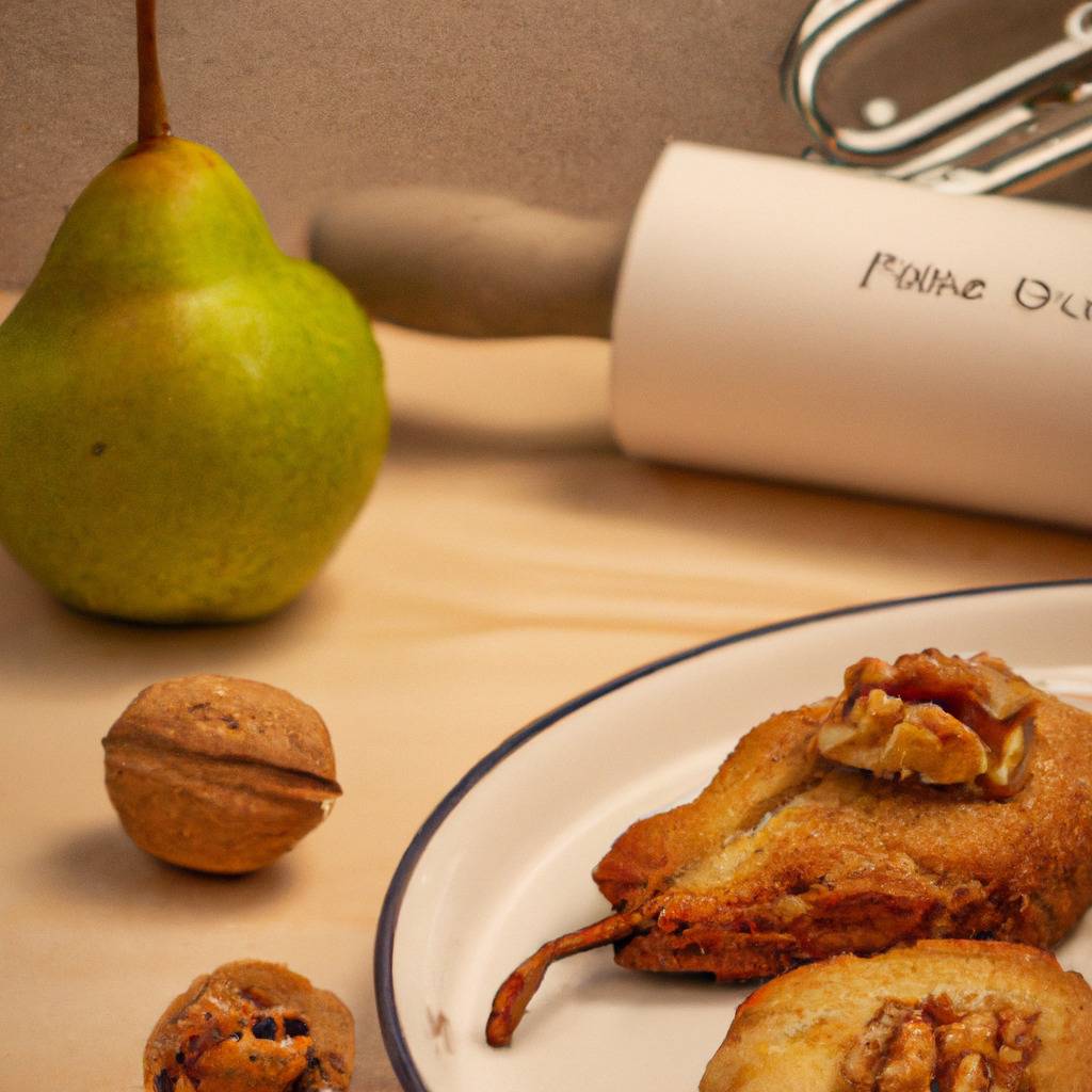 Photo illustrating the recipe from : Pear and walnut cookies