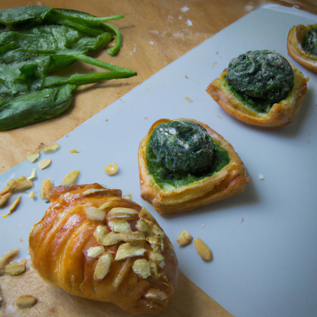 Foto che illustra la ricetta da : Sfogliatine alla crema di spinaci e mandorle