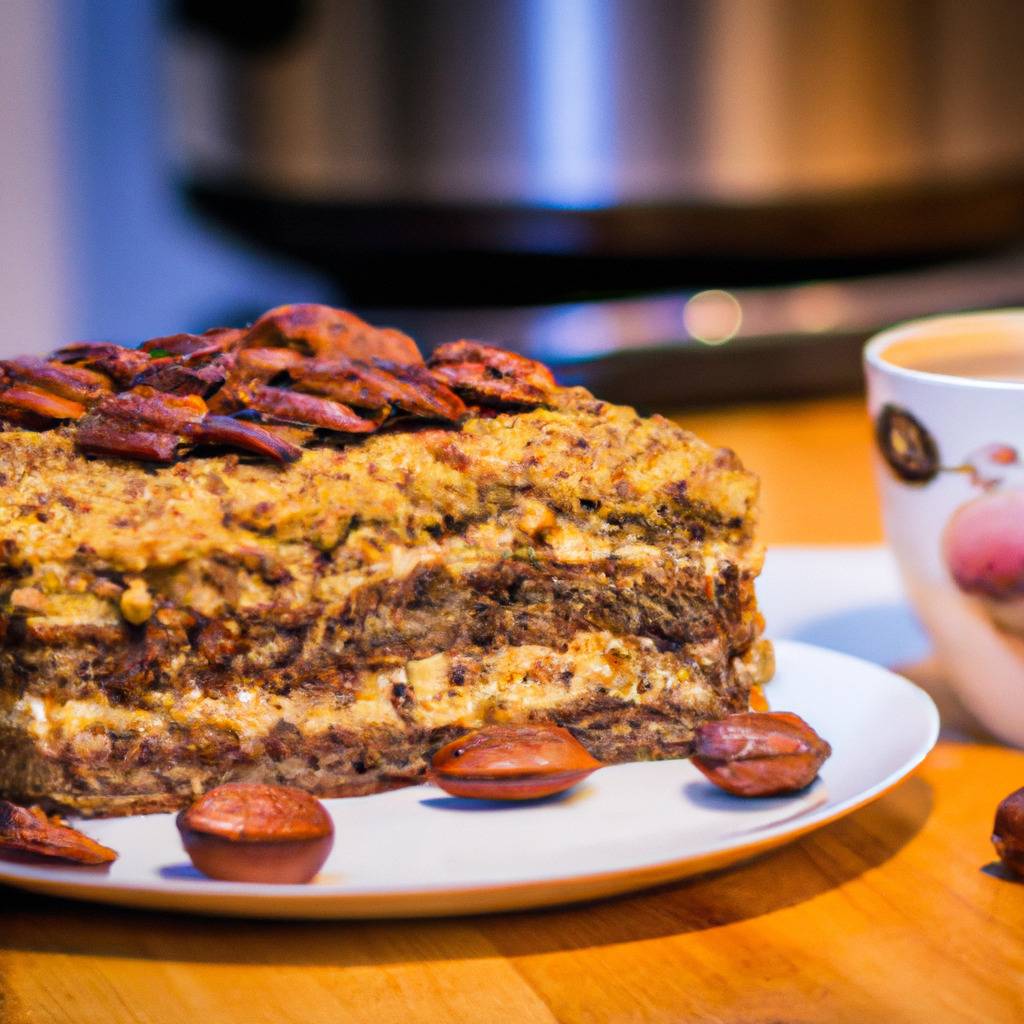 Fotografia que ilustra a receita de : Bolo de café e avelã