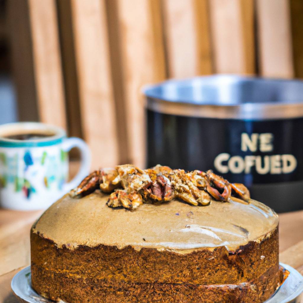 Fotografia que ilustra a receita de : Bolo de café e nozes