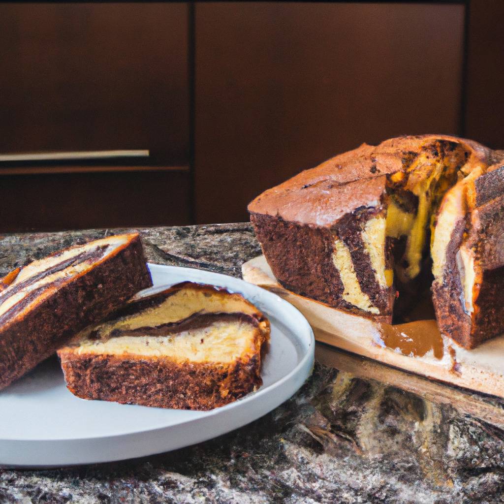 Foto que ilustra la receta de : Tarta marmolada de chocolate y vainilla