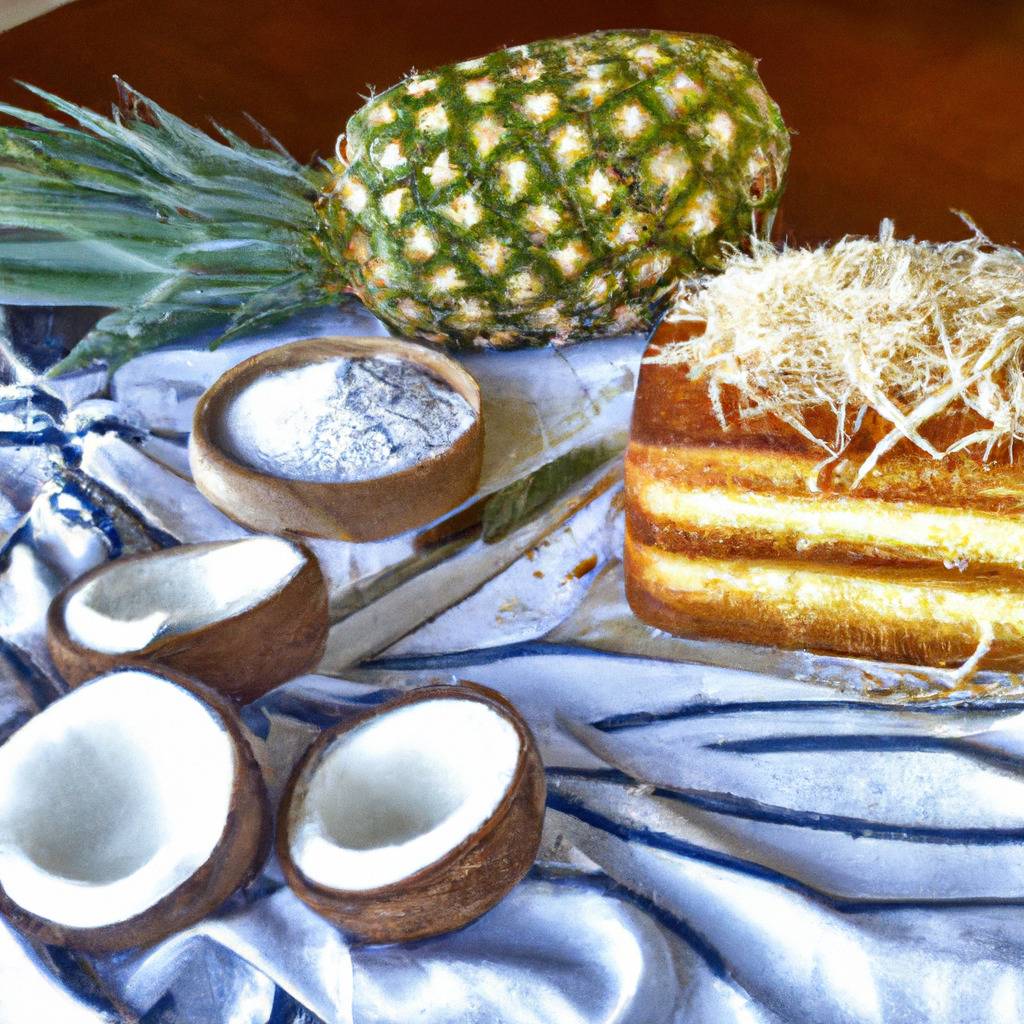 Photo illustrant la recette de : Gâteau à la noix de coco et à l'ananas