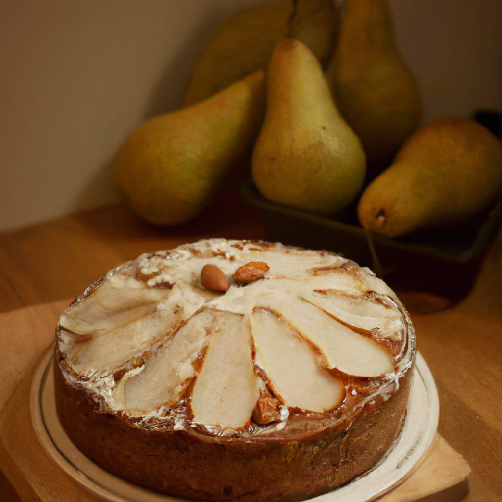 Photo illustrant la recette de : Gâteau à la poire et aux amandes