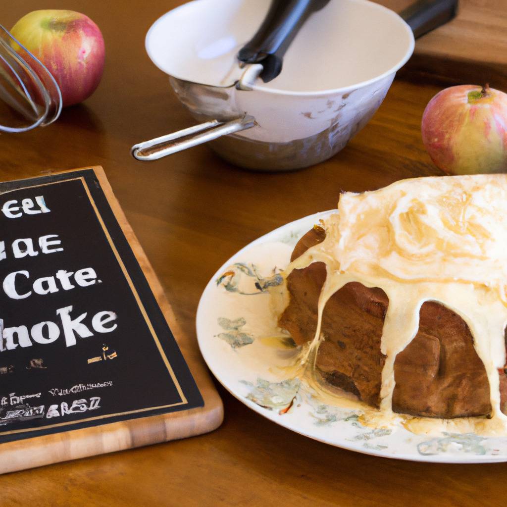 Foto que ilustra la receta de : Tarta de manzana y nata