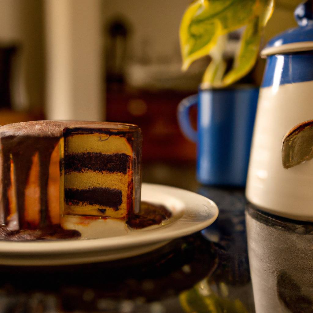 Foto que ilustra la receta de : Tarta de vainilla con glaseado de chocolate