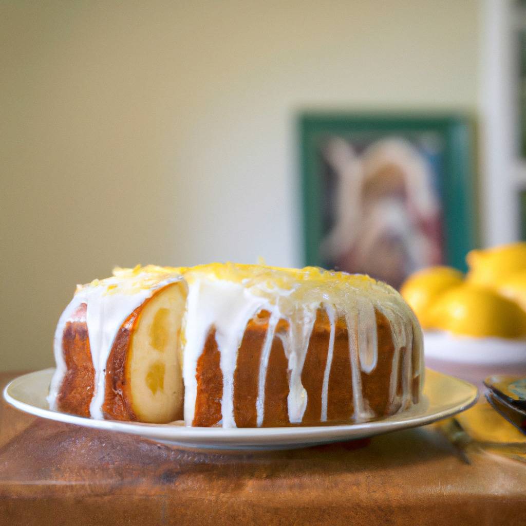 Photo illustrating the recipe from : Yogurt cake with lemon icing