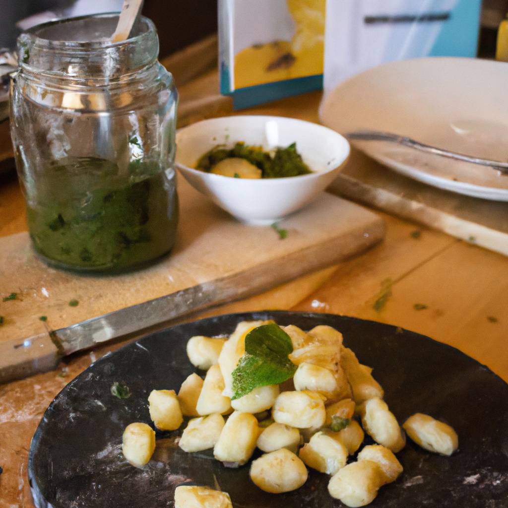 Foto que ilustra la receta de : Gnocchi con salsa de pesto