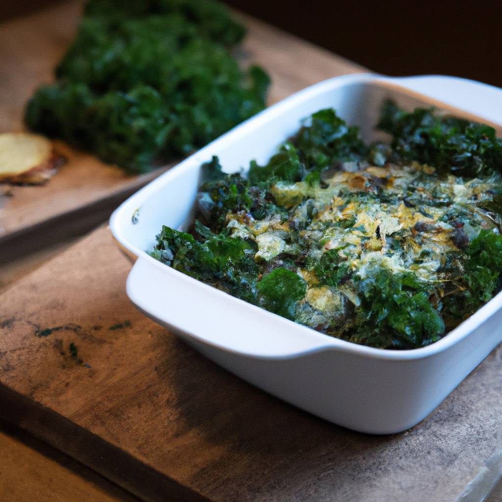 Photo illustrant la recette de : Gratin de chou kale et de pommes de terre