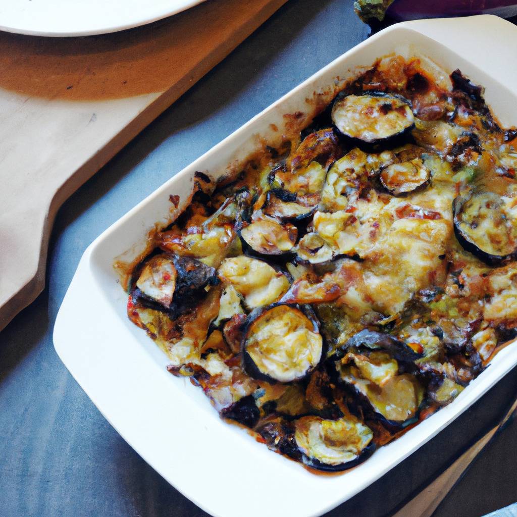 Foto che illustra la ricetta da : Gratin di pasta con melanzane