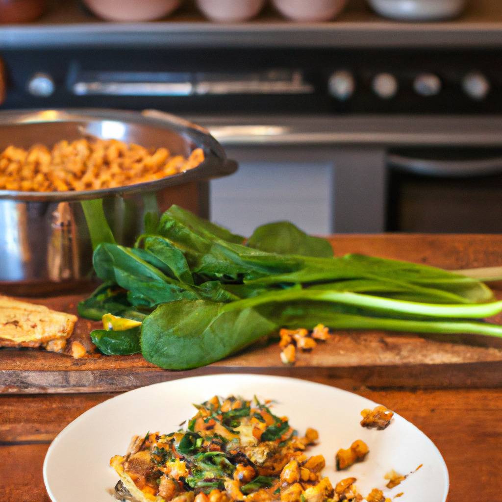 Foto que ilustra la receta de : Gratinado de garbanzos y espinacas