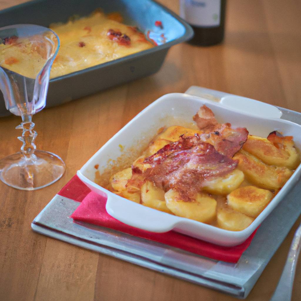 Foto que ilustra la receta de : Gratinado de patata y bacon