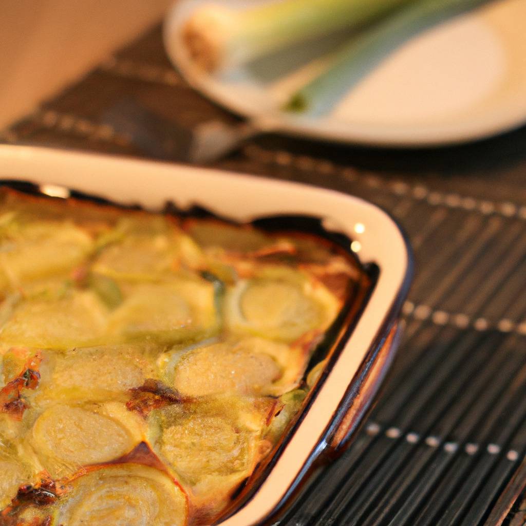 Fotografia que ilustra a receita de : Gratinado de batata e alho francês