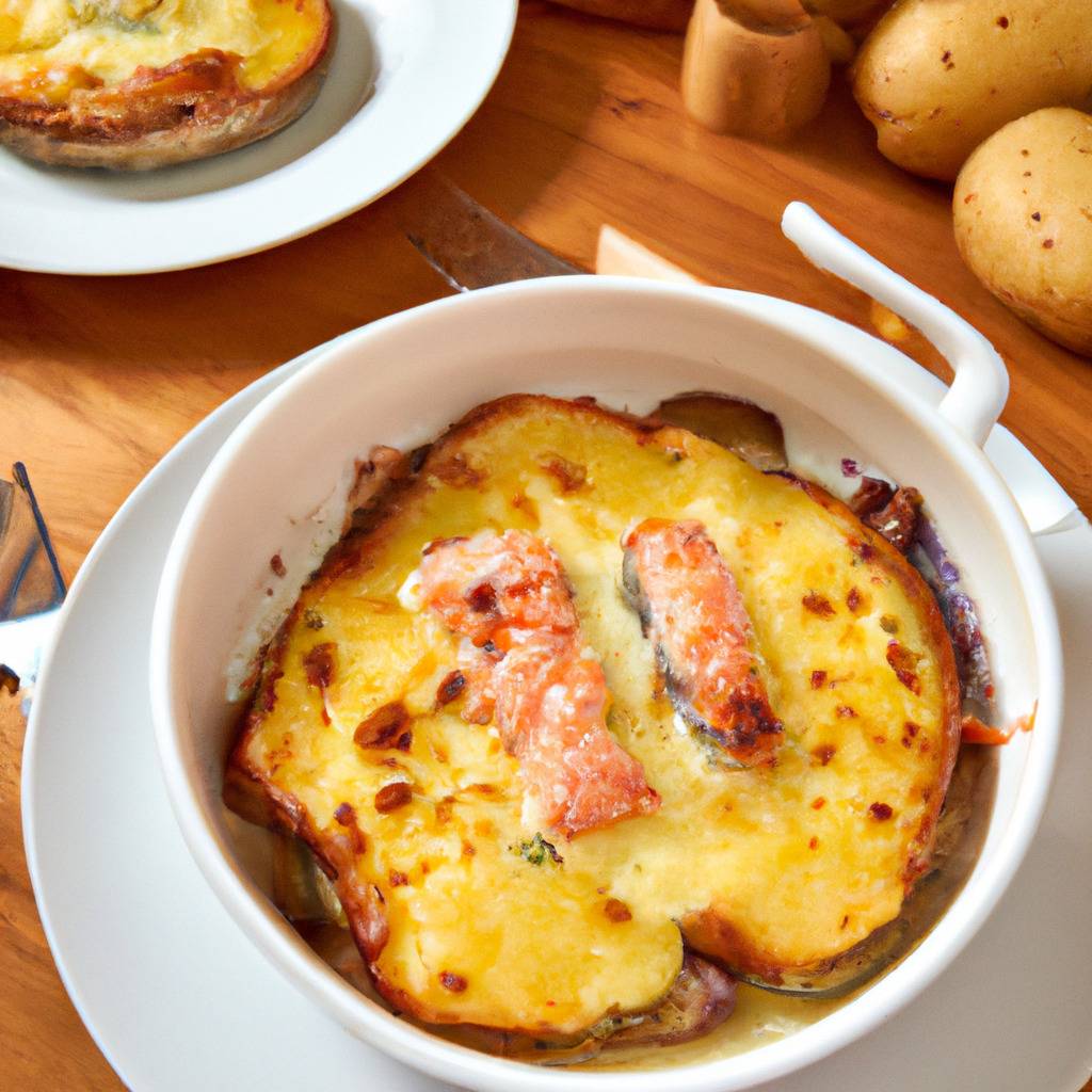 Foto que ilustra la receta de : Gratinado de patatas y salmón