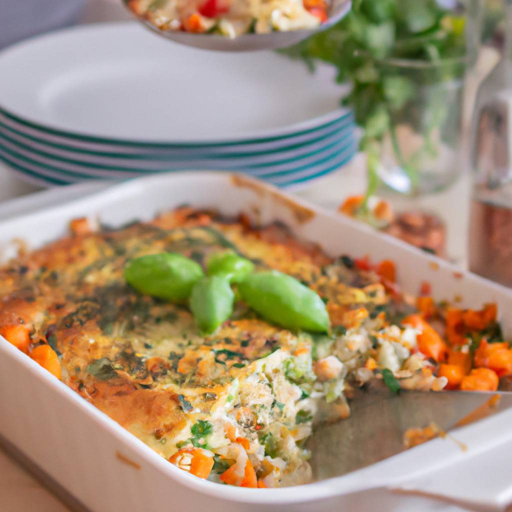 Foto que ilustra la receta de : Gratinado de arroz con verduras mediterráneas